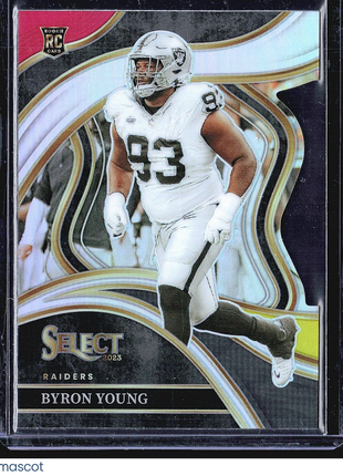 2023 Panini Select - Club Level Red & Yellow Prizm Die-Cut #290 Byron Young (RC)
