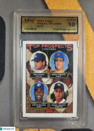 1993 Topps Mike Piazza Carlos Delgado Topps Top Prsopects rc #701 Mint 10