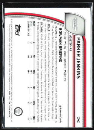 2024 Bowman University Chrome - #141 Parker Jenkins (RC) Purple Shimmer