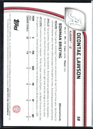 2024 Bowman University Chrome Deontae Lawson Black & Gold Stealth /24 #58