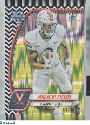 2024 Bowman University Chrome Malachi Fields 1st Black & White Stealth /48 #124