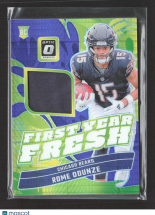 2024 Donruss Optic First Year Fresh Rome Odunze #FYF-ROE Blue Hyper Jersey