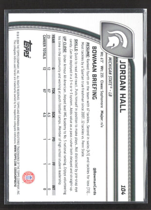 2024 Bowman University Chrome - Jordan Hall #104 (RC) Purple Refractor /399