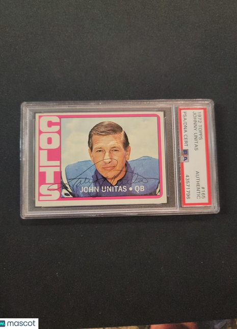 1972 Johnny Unitas Topps Auto #165 Psa Authentic Colts Hof