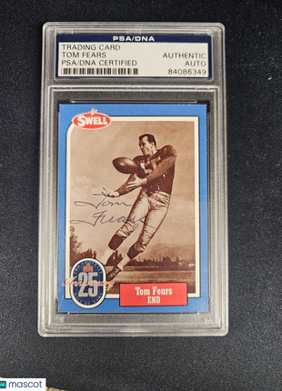 1988 Tom Fears Swell Auto Psa Authentic Rams Hof