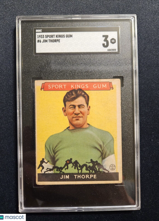 1933 Sport Kings Gum Jim Thorpe #6 SGC 3 Rc Rookie HoF