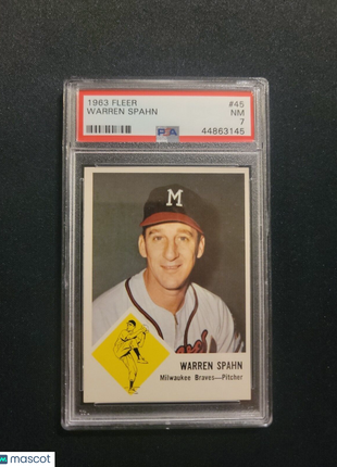 1963 Fleer Warren Spahn Psa 7 #45 Braves Hof