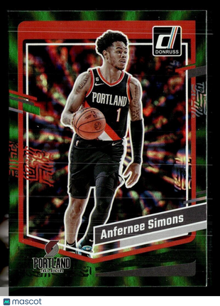 2023-24 DONRUSS GREEN SPIRAL 97 Anfernee Simons Portland Trail Blazers
