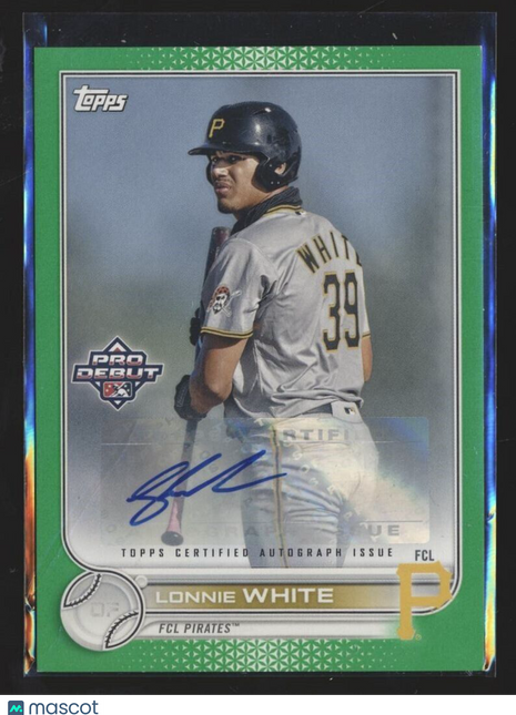 2022 PRO DEBUT GREEN /99 LONNIE WHITE PIRATES Auto