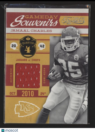 2011 TIMELESS TREASURES GAMEDAY SOUVENIRS /165 JERSEY JAMAAL CHARLES CHIEFS