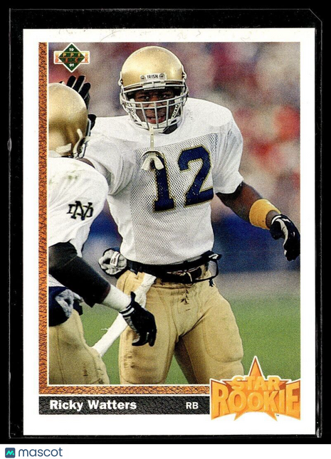 1991 UPPER DECK STAR ROOKIE RICKY WATERS 49ERS