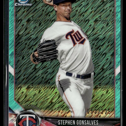 2018 BOWMAN CHROME AQUA SHIMMER /125 STEPHEN GONSALVES TWINS