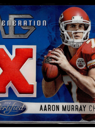 2014 CERTIFIED BLUE NEW GENERATION /99 JERSEY RELIC AARON MURRAY CHIEFS