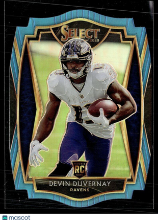 2020 SELECT LIGHT BLUE DIE CUT ROOKIE PREMIER LEVEL DEVIN DUVERNAY RAVENS