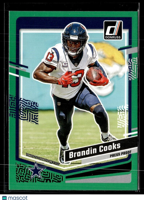 2023 DONRUSS GREEN PRESS PROOF 71 Brandin Cooks - Dallas Cowboys