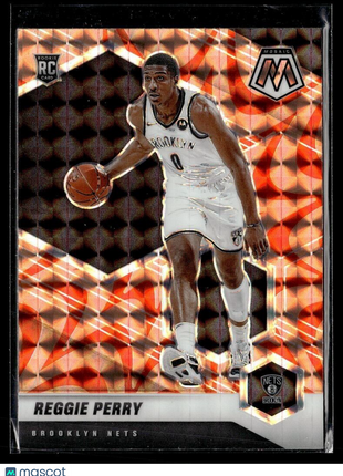 2020-21 MOSAIC ORANGE REACTIVE ROOKIE 244 Reggie Perry - Brooklyn Nets