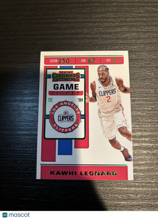 2019-20 Panini Contenders - Game Ticket Green #55 Kawhi Leonard