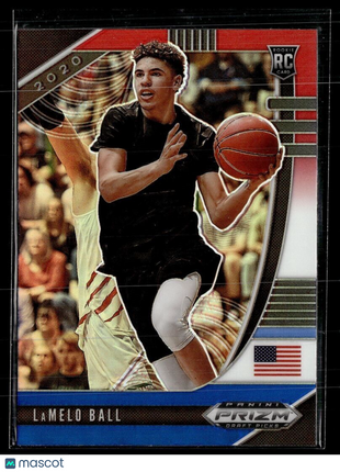 2020-21 PRIZM DRAFT RED WHITE BLUE #3 LAMELO BALL