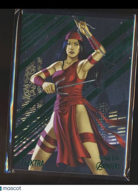 2022 FLEER ULTRA MARVEL AVENGERS GREEN 20 Elektra