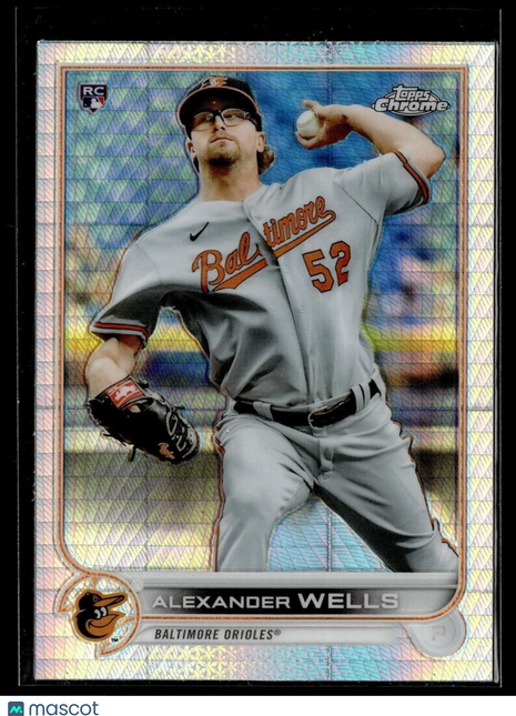 2022 TOPPS CHROME PRISM 49 Alexander Wells - Baltimore Orioles RC