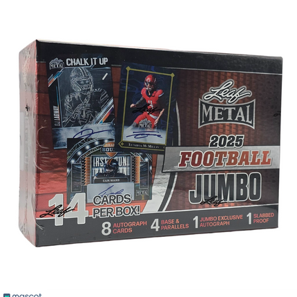 NFL 2025 Leaf Metal Football Hobby Jumbo Box