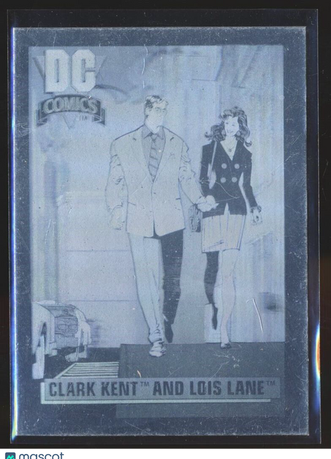 1991 DC COMICS HOLOGRAM HALL OF FAME CLARK KENT LOIS LANE