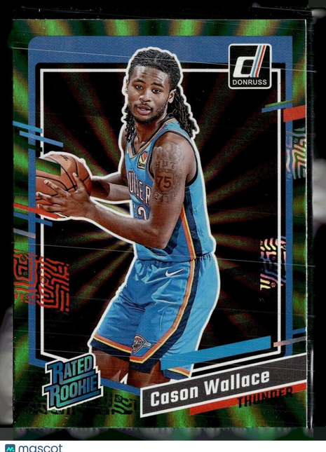 2023-24 DONRUSS GREEN SPIRAL RATED ROOKIE 231 Cason Wallace Oklahoma Thunder
