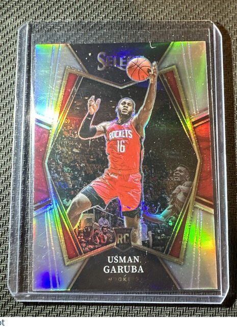 2021-22 Panini Select Usman Garuba Silver Prizm Premier Level RC No. 161 Rockets