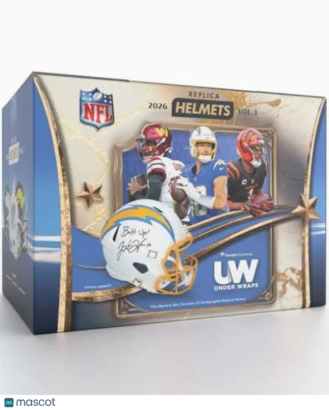 UW Fanatics 2026 Under Wraps Replica Mystery NFL Helmet Volume I Box