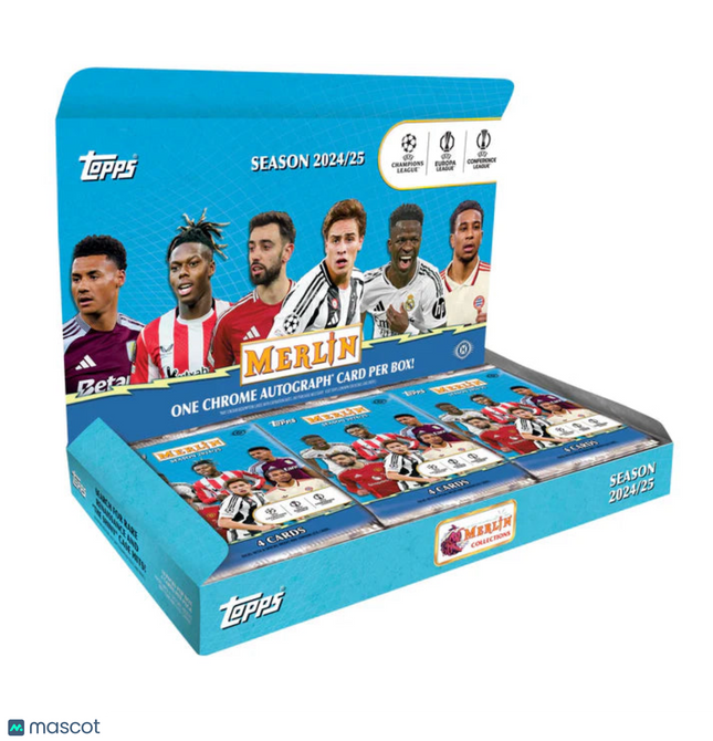 SOCCER 2024-25 Topps UEFA Club Competitions Merlin Chrome Soccer Hobby Box