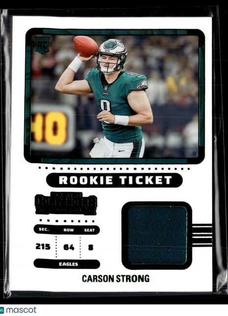 2022 CONTENDERS ROOKIE TICKET JERSEY RELIC CARSON STRONG EAGLES