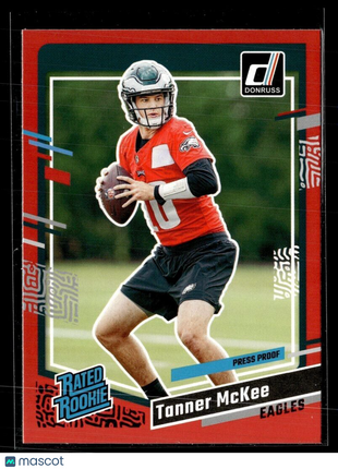 2023 DONRUSS RED PRESS PROOF RATED ROOKIE 383 Tanner McKee - Philadelphia Eagles
