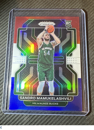 2021-22 Panini Prizm Sandro Mamukelashvili Red White Blue Parallel RC #293