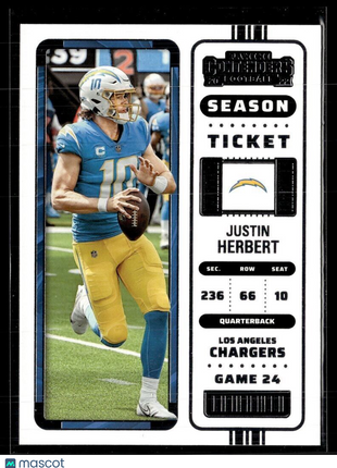 2022 CONTENDERS SEASON TICKET JUSTIN HERBERT CHARGERS