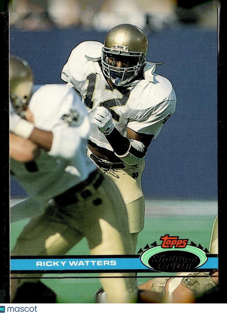 1991 STADIUM CLUB ROOKIE RICKY WATERS 49ERS