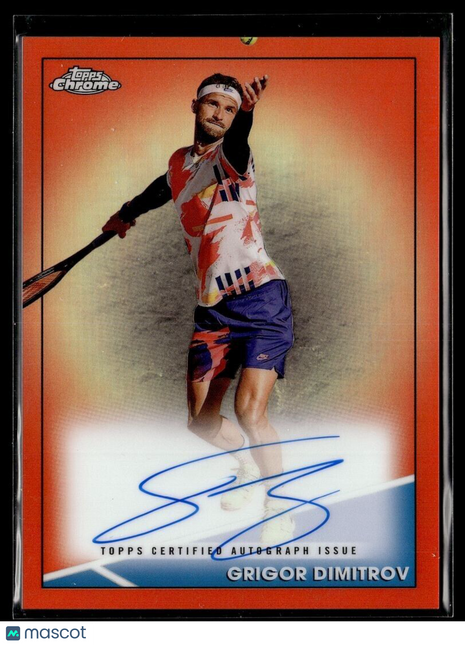 2021 TOPPS CHROME TENNIS ORANGE 1/25 FIRST 1/1 AUTO GRIGOR DIMITROV