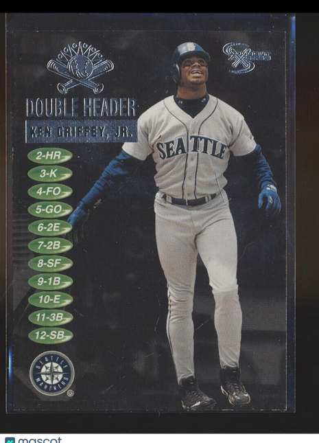 1998 SKYBOX DOUBLE HEADER DUGOUT ACCESS KEN GRIFFEY JR MARINERS