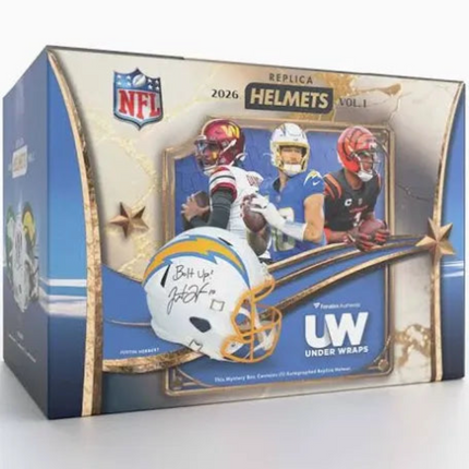 UW Fanatics 2026 Under Wraps Replica Mystery NFL Helmet Volume I Box