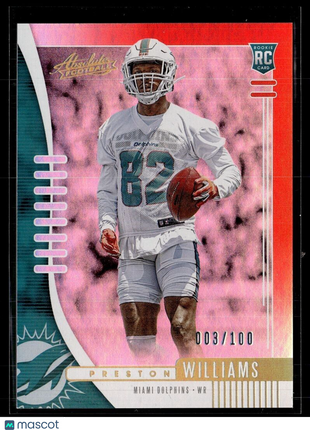 2019 ABSOLUTE RED ROOKIE /100 PRESTON WILLIAMS DOLPHINS