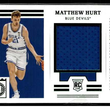 2021 CHRONICLES DRAFT ENCASED SUBSTANTIAL JERSEY RELIC MATTHEW HURT DUKE