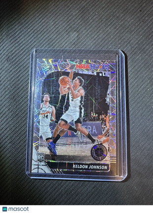 2019-20 NBA Hoops Premium Stock Keldon Johnson Laser Silver  RC Spurs