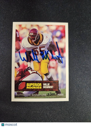 1994 Willie McGinest Superior Rookies Rc Auto /4000 Patriots