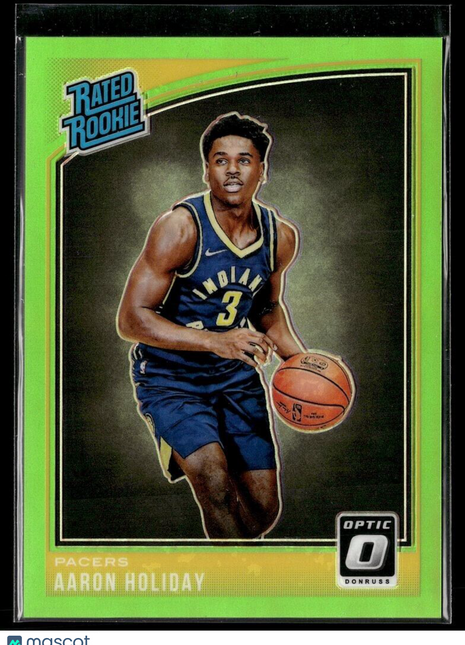 2018-19 OPTIC LIME GREEN /149 RATED ROOKIE AARON HOLIDAY PACERS