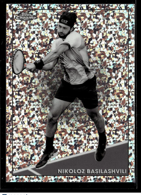 2021 TOPPS CHROME TENNIS BLACK WHITE MINI DIAMONDS 4 Nikoloz Basilashvili