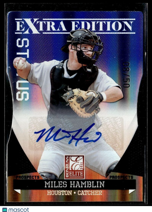2011 ELITE EXTRA EDITION BLUE STATUS /50 AUTO MILES HAMBLIN ASTROS