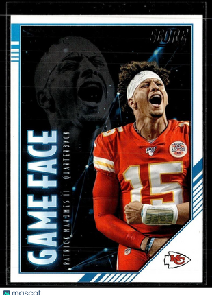 2020 SCORE GAME FACE PATRICK MAHOMES II CHIEFS