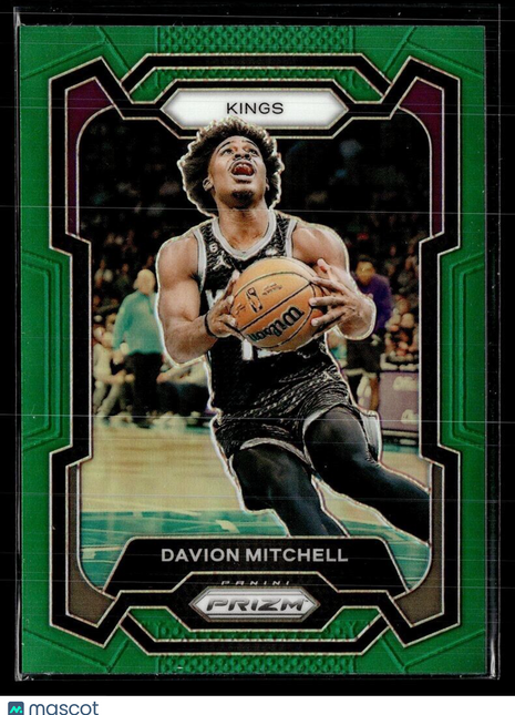 2023-24 PRIZM GREEN 227 Davion Mitchell Sacramento Kings