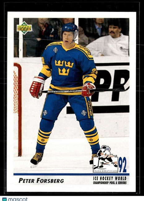 1992-93 UPPER DECK ICE HOCKEY WORLD CHAMPIONSHIP PETER FORSBERG SWEDEN