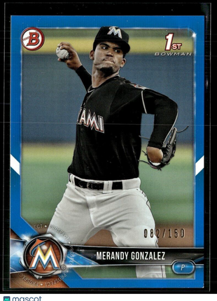 2018 BOWMAN BLUE /150 1ST PROSPECT MERANDY GONZALEZ MARLINS