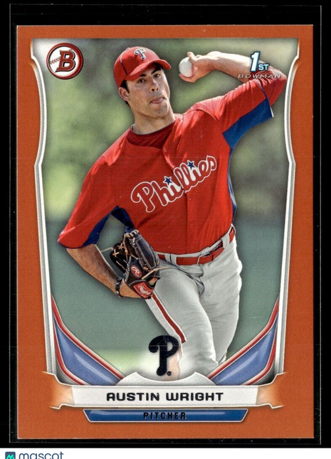 2014 BOWMAN ORANGE /250 1ST PROSPECT AUSTIN WRIGHT PHILLIES